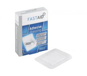 Fast Aid Adhesive Dressing 6.5 x 8cm 5's X 6  [6 Packs Of 5 Dressings]