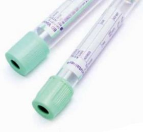 Venous Tube lithium heparin Plastic 2ml plus green 13 x 75cm hemogard cap [Pack of 100]
