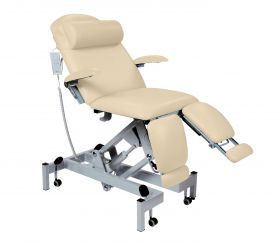 Fusion Podiatry Chair, Electric Height Adjustment, Gas Assisted Head and Split Adjustable Length ﻿and Foot Sections [Pack of 1]