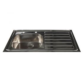 ﻿Inset Stainless Steel Sink with Right Hand Drainer [Pack of 1]