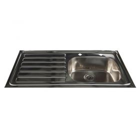 ﻿Inset Stainless Steel Sink with Left Hand Drainer [Pack of 1]