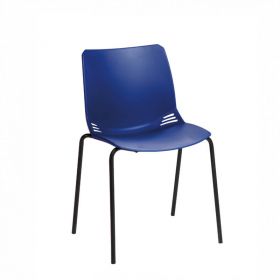 ﻿﻿﻿﻿Neptune Visitor Chair, No Arms - Blue Moulded Seat [Pack of 1]