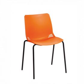﻿﻿﻿﻿Neptune Visitor Chair, No Arms - Orange Moulded Seat [Pack of 1]