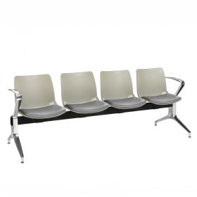 Neptune Visitor 4 Seat Module - 4 Grey Moulded Seats ?with Grey Vinyl Upholstered Seat Pads