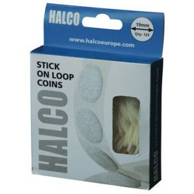HALCO STICK ON LOOP COINS 19MM PK125