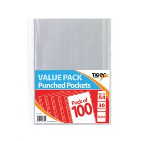 A4 PUNCHED POCKETS PK100 301601