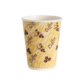 RIPPLE RED BEAN 12OZ PAPER CUP