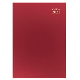 COLLINS DESK DIARY WTV A4 RED 2021