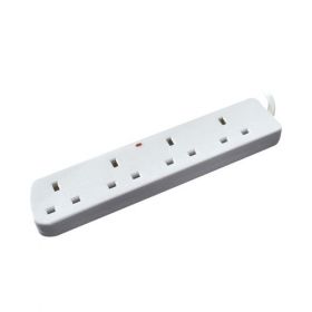 EXTENTION LEAD 4WAY FUSED WHITE