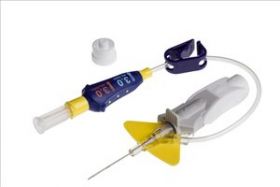Safety Integrated Cannula Yellow 24G x 19mm for radiology [Pack of 20]