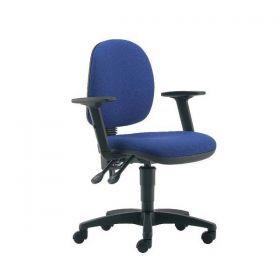 Newham Medium Back Chair, Adjustable Arms - Blue [Pack of 1]
