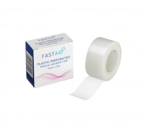 Fast Aid Plastic Perforated Tape 2.5cm x 10m X 12 [12 Rolls]