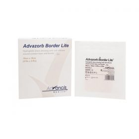 Advazorb Lite Hydrophilic Foam Dressing with Silicone Layer & Border 10cm x 10cm [Pack of 10]