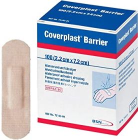 Coverplast Barrier Sterile Waterproof Adhesive Dressings 7.2cm x 2.2cm [Pack of 100] 