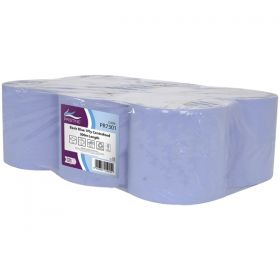 Pristine Basic 1ply Centrefeed Blue 300m [Pack of 6]