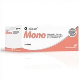 Q-Close Mono Absorbable Sutures - 45cm, 3-0, 3/8 Circle Reverse Cutting [Box of 12]