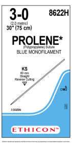 ETHICON PROLENE BLUE SUTURE 1X30" (75 CM) KS (3-0) - 8622H [PACK OF 36]