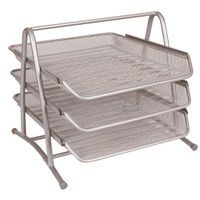 QCONNECT 3 TIER LETTER TRAY SILVER