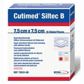 Cutimed Siltec B Dressing 7.5cm x 7.5cm [Pack of 10] 