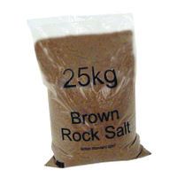 DRY BROWN ROCK SALT 25KG BAG