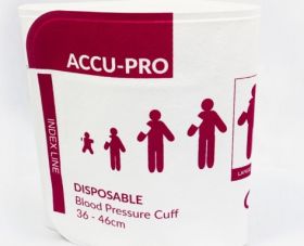 Accu-PRO NIBP Cuff, Disposable, Double Tube, F Subminiature, Large Adult (Box of 20)