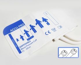 Accu-PRO NIBP Cuff, Disposable, Double Tube, F Subminiature, Small Adult (Box of 20)