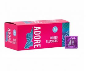 Pasante Adore Condoms Ribbed Pleasure - Clinic Pack [Pack of 144]
