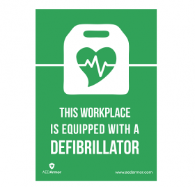 AED Armor 'This site is equipped with a defibrillator' A5 Sticker