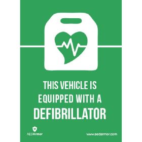 "This vehicle is equipped with a defibrillator" A5 Window Sticker [Pack of 1]