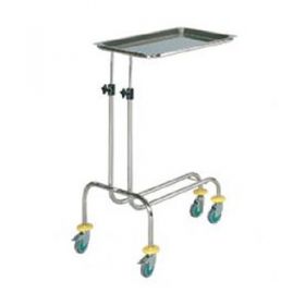 AW Select Mayo Instrument Table Stainless 4 Wheels, 2 Brakes 750mm-1200mm Adjustable