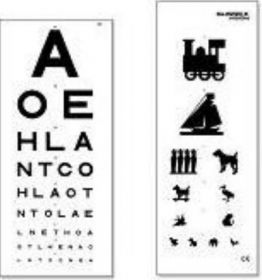 AW 3M Test Chart, Double Sided For Adults And Children. TVH/Kindergarten, Washable [Pack of 1]