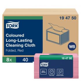 Tork Long-lasting Cleaning Cloth Red [Pack of 320]