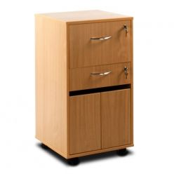 Bristol Maid Bedside Cabinet - Beech - Lockable Upper Drawer - Personal Drawer - Cupboard - Adjustable Shelf