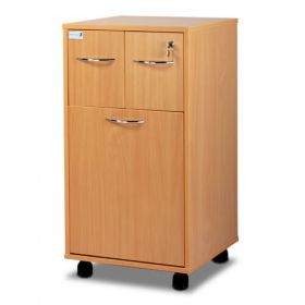 Bristol Maid Bedside Cabinet - Beech - Two Top Drawers - Large Lower Drawer - Adjustable Shelf - One Drawer - Cam Lock