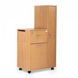 Bristol Maid Bedside Cabinet - Beech - Right Hand Wardrobe - Locking Front Flap - Large Drawer - Adjustable Shelf - Cam Lock 