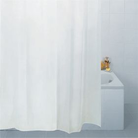 Blue Canyon Aqua Fabric White Shower Curtain [Pack of 1]
