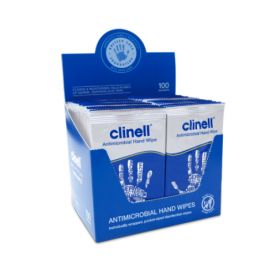 Clinell Antimicrobial Hand Wipes (individually wrapped) [Box of 100]