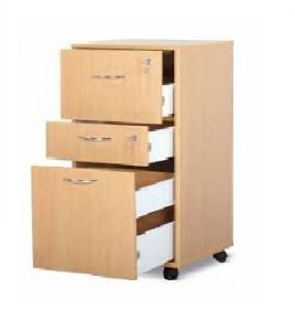 Bristol Maid Bedside Cabinet - Beech - Locking Flap - Personal Drawer - Lower Drawer - Adjustable Shelf - Cam Lock 