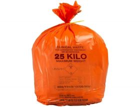Orange Bulk Handling Clinical Waste Bag 25kg [Pack of 100]