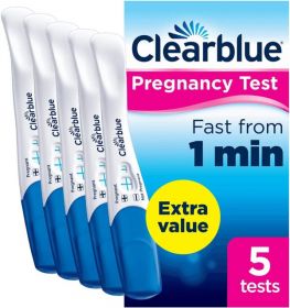 CLEARBLUE RAPID PREGNANCY PLUS WITH COLOUR CHANGE TIP [Pack of 5]