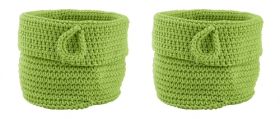 Zone Confetti Small Storage Baskets - Lime (x2) [Pack of 2]
