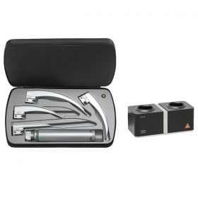 HEINE Classic+ F.O. 3.5V Laryngoscope Sets With Standard F.O. 4 NT Rechargeable Handle + Li-ion Battery + NT4 Table Charger [Pack of 1]