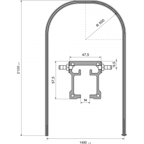 Provita Ceiling Rail (U-Form)Standard Size 2,100x1,400mm, White