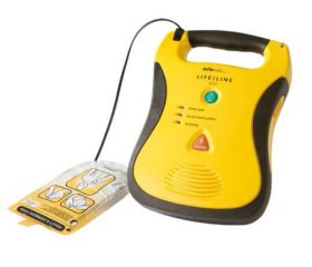Defibtech Lifeline AED Semi Automatic 5 Year Battery *FREE Upgrade to 7 Year Battery* with High Impact Cabinet - Office Package