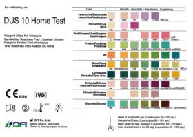 COLOUR CHART FOR 10 PARAMETER TEST STRIPS [Pack of 1]