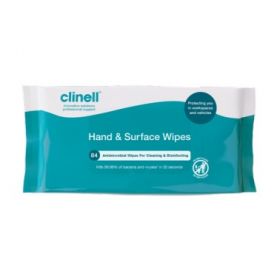 Clinell Antimicrobial Hand and Surface Wipes [Pack of 84]