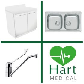 Hart Double Bowl Medical Wash Station - Double Door [Pack of 1]