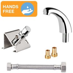 Hart Push Button Foot Set with Fixed Basin Spout [Pack of 1]