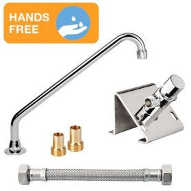 Hart Push Button Foot Set with Long Reach Swivel Spout [Pack of 1]