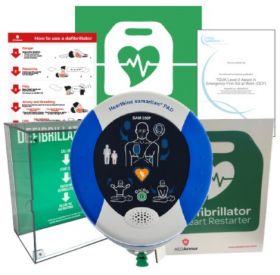 HeartSine Samaritan PAD 350P (Semi Automatic) with High Impact Illuminated Cabinet - Dental Package